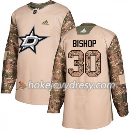 Pánské Hokejový Dres Dallas Stars Ben Bishop 30 Adidas 2017-2018 Camo Veterans Day Practice Authentic